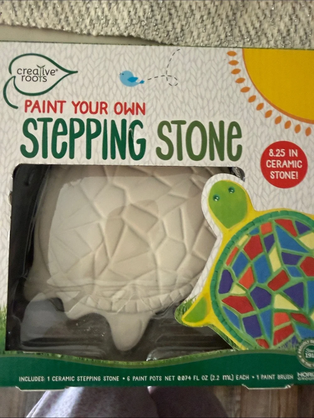 Paint-Your-Own Turtle Stepping Stone Kit — White